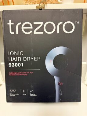 trezoro Ionic Hair Dryer 93001 - Premium Jet Black, NEW